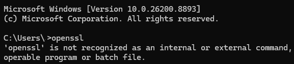 OpenSSL unter Windows installieren - OpenSSL wird nicht erkannt